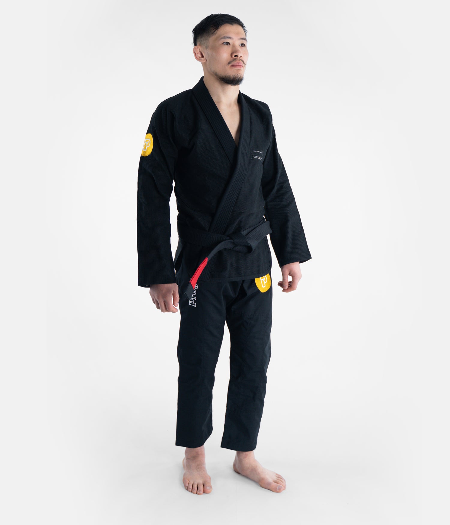 Featherlight Lightweight Competition Kimono tag containing the brand name and size