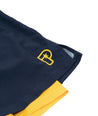 Academy+ Navy BJJ hybrid shorts, Progress Jiu Jitsu side image of the navy color blue progress jiu jitsu shorts. an ideal jiu jitsu training short, the perfect bjj shorts for your training session