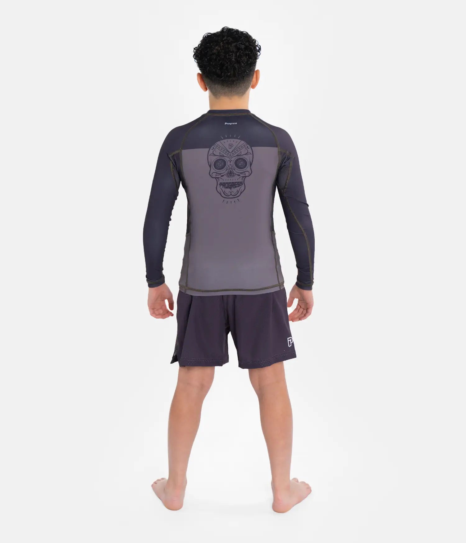 Kids Calavera Rashguard Longsleeve - Brown