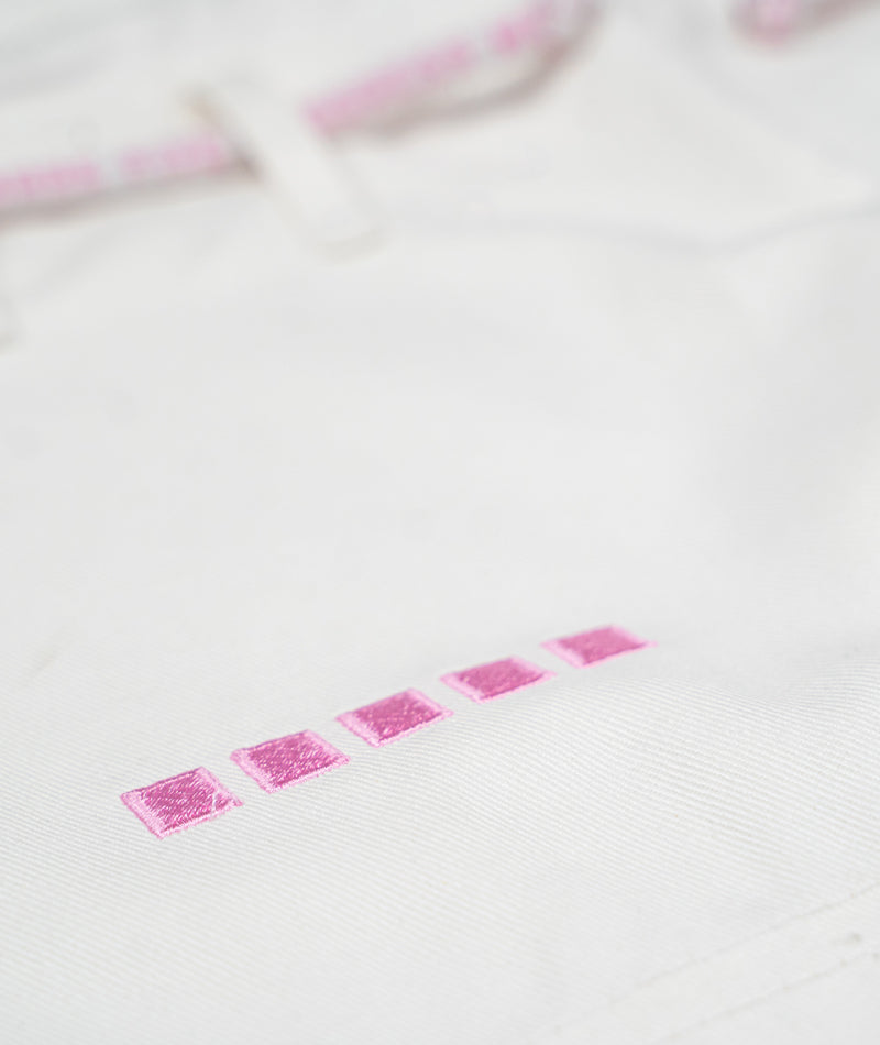 A close up view of the White Ladies M6 Kimono Mark 5 pants design