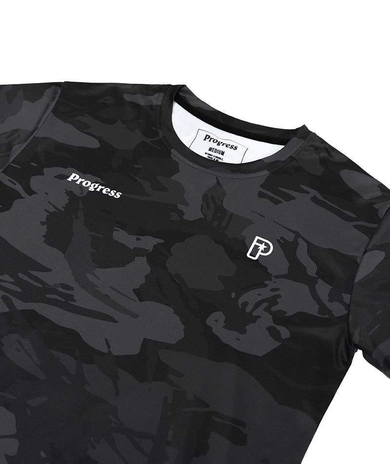 Close up view of Progress Rolling Tee - Camo (Front View)