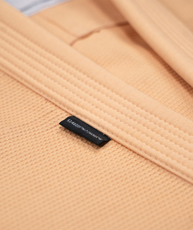 Close up view of M6 Mark 6 Gi lapel stitching and tag