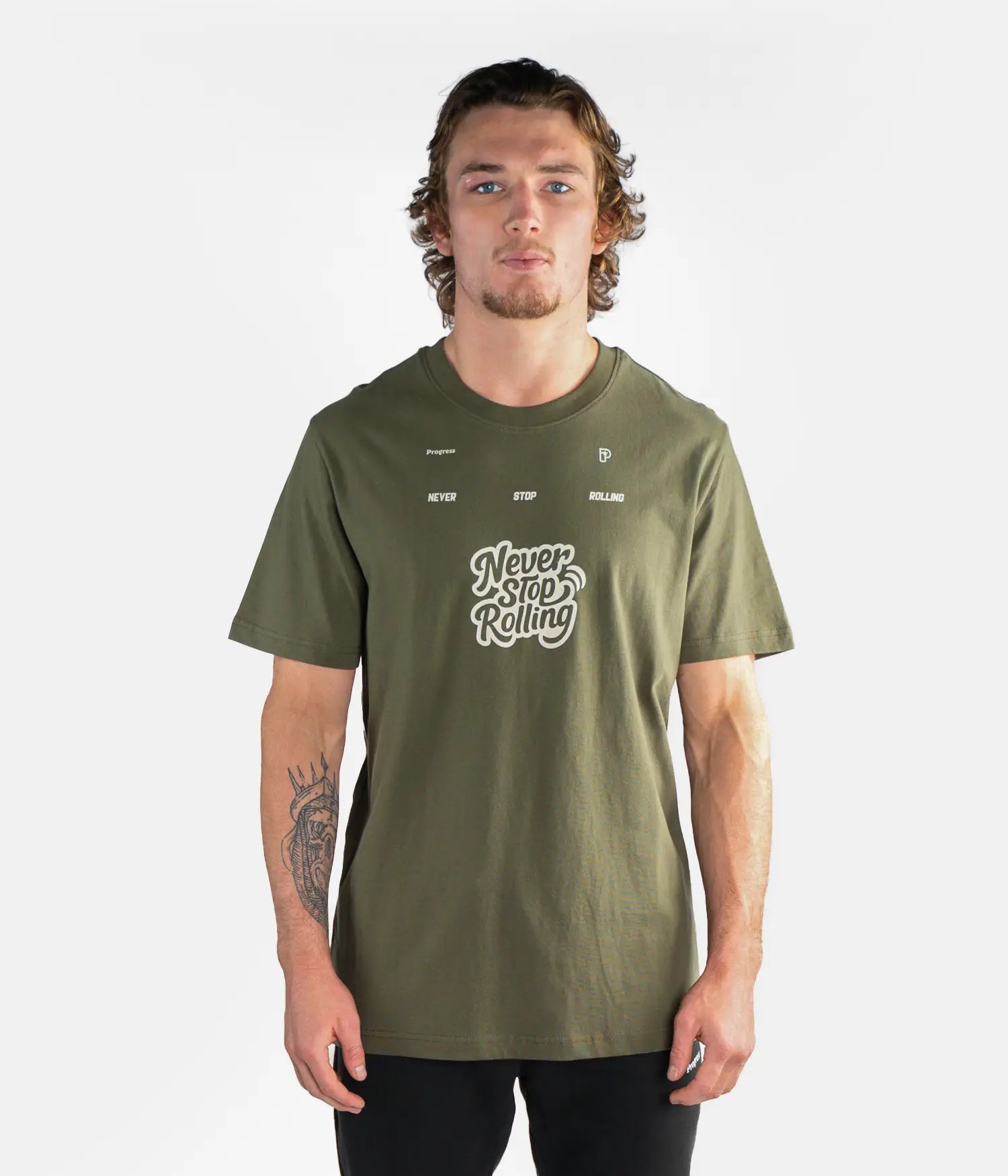 Never Stop Rolling Tee - Khaki