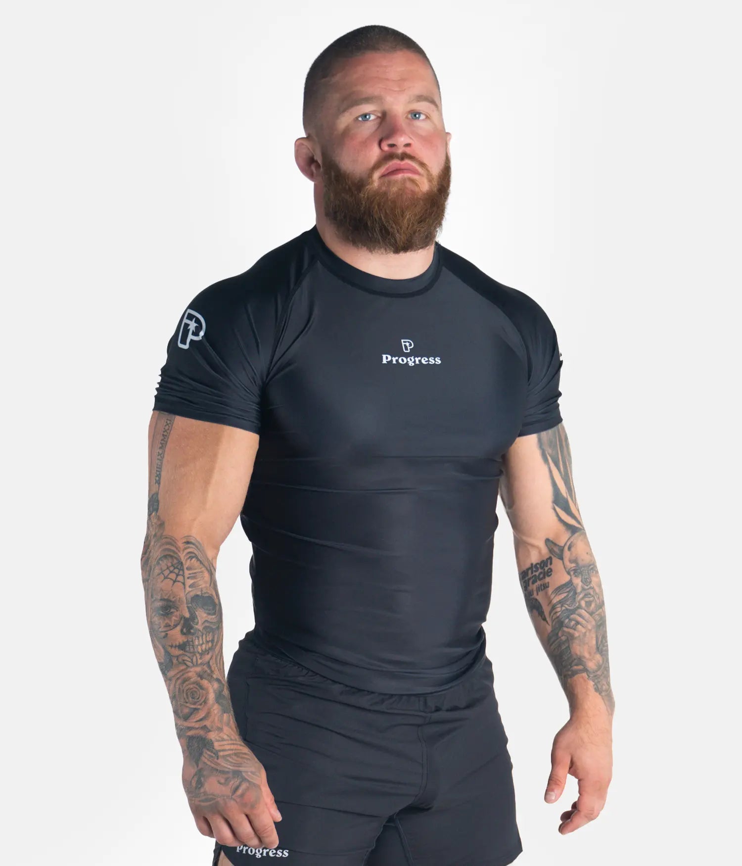 Rashguard Progress Academy Plus Manches Courtes Noir JJB Jiu Jitsu - Neuf