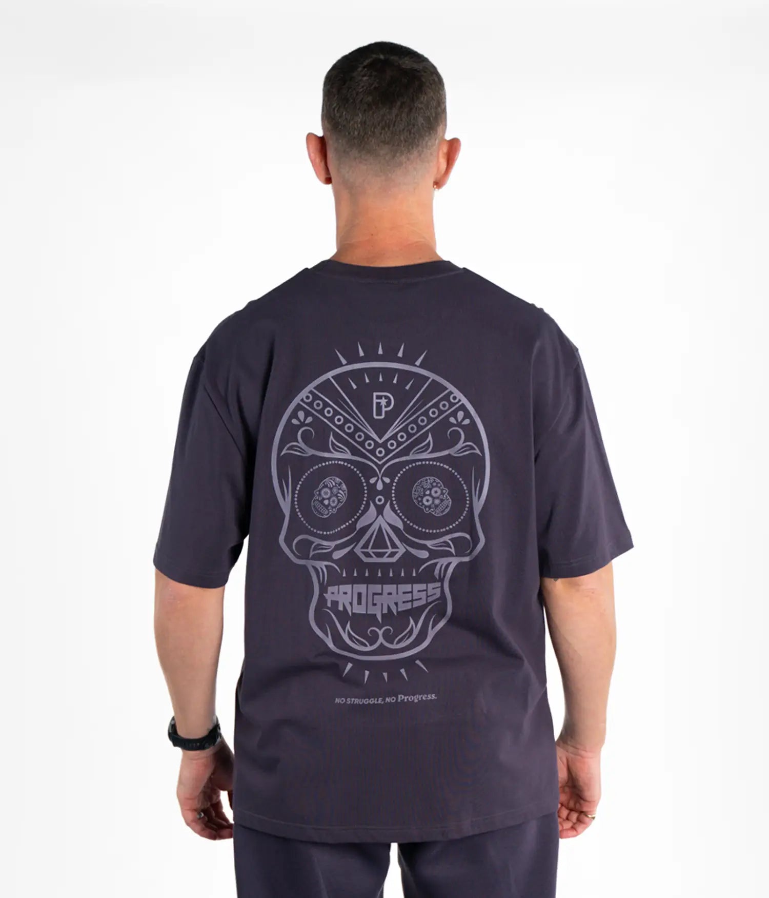 Calavera Oversized Skull Tee - Brown