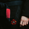 Close up view of the Black Ladies Mexicana Kimono Pants design